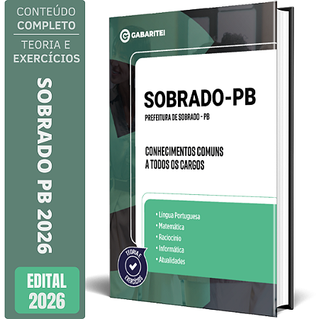 Apostila Prefeitura de Sobrado PB 2026 - Conhecimentos Comuns a todos os Cargos