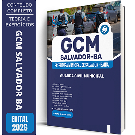 Apostila Prefeitura de Salvador BA 2026 GCM - Guarda Civil Municipal
