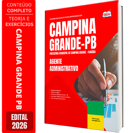 Apostila Prefeitura de Campina Grande PB 2026 - Agente Administrativo