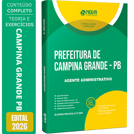 Apostila Prefeitura de Campina Grande PB 2026 - Agente Administrativo