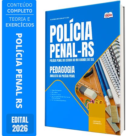 Apostila Polícia Penal RS 2026 Analista da Polícia Penal - Pedagogia