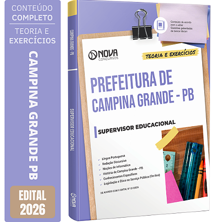 Apostila Prefeitura de Campina Grande PB 2026 - Supervisor Educacional