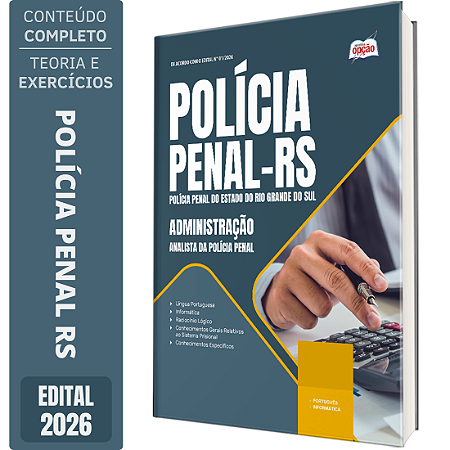 Apostila Polícia Penal RS 2026 Analista da Polícia Penal - Administração