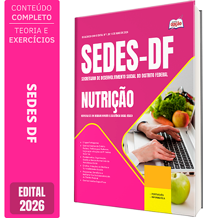 Apostila SEDES DF 2026 Especialista em Desenvolvimento e Assistência Social (EDAS) - Nutrição