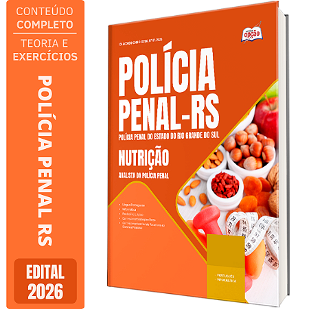 Apostila Polícia Penal RS 2026 Analista da Polícia Penal - Nutrição