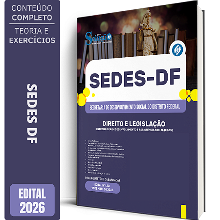 Apostila SEDES DF 2026 Especialista em Desenvolvimento e Assistência Social (EDAS) - Direito e Legislação