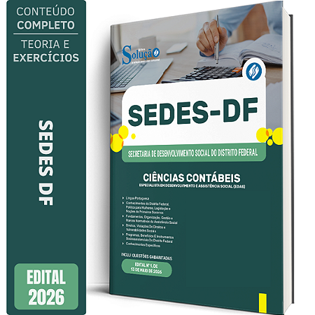 Apostila SEDES DF 2026 Especialista em Desenvolvimento e Assistência Social (EDAS) - Ciências Contábeis