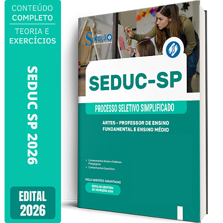 Apostila SEDUC SP 2026 Professor Fundamental e Médio - ARTES