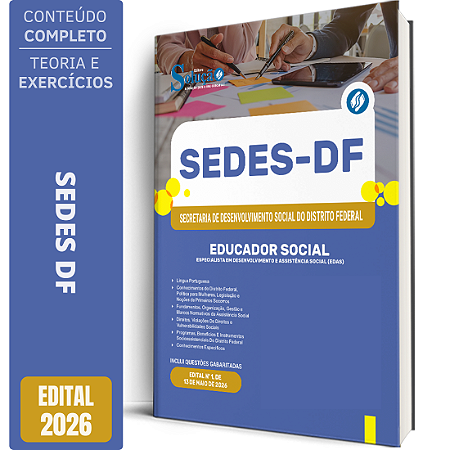 Apostila SEDES DF 2026 Especialista em Desenvolvimento e Assistência Social (EDAS) - Educador Social