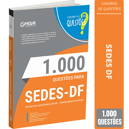 Livro 1000 Questões Gabaritadas para SEDES DF - Técnico em Desenvolvimento e Assistência Social (TDAS)