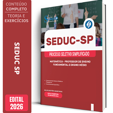 Apostila SEDUC SP 2026 Professor Fundamental e Médio - Matemática