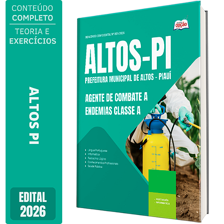 Apostila Prefeitura de Altos PI 2026 - Agente de Combate a Endemias Classe A
