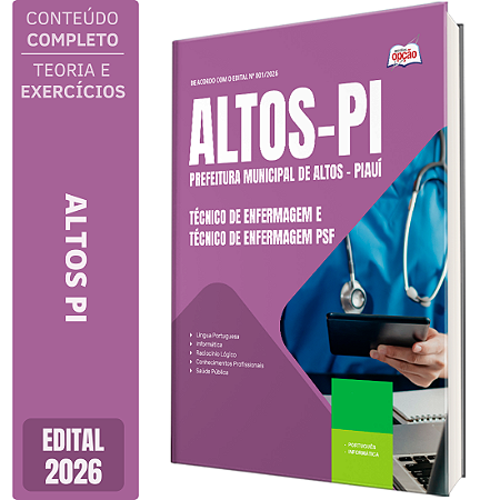 Apostila Prefeitura de Altos PI 2026 - Técnico de Enfermagem e Técnico de Enfermagem PSF