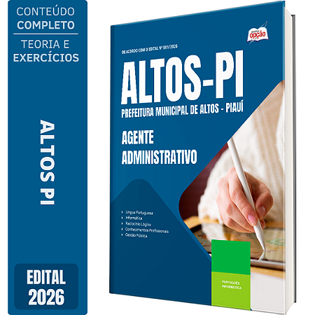 Apostila Prefeitura de Altos PI 2026 - Agente Administrativo
