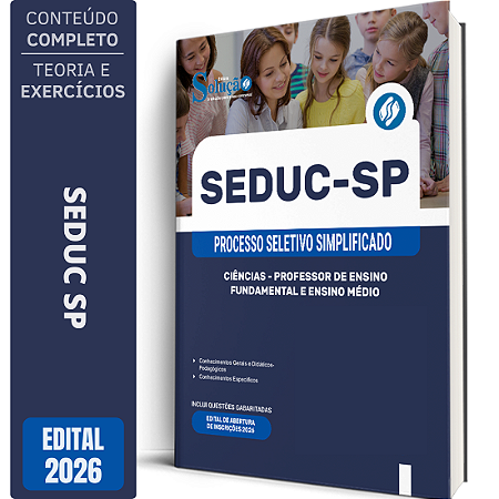 Apostila SEDUC SP 2026 Professor de Ensino Fundamental e Ensino Médio - Ciências