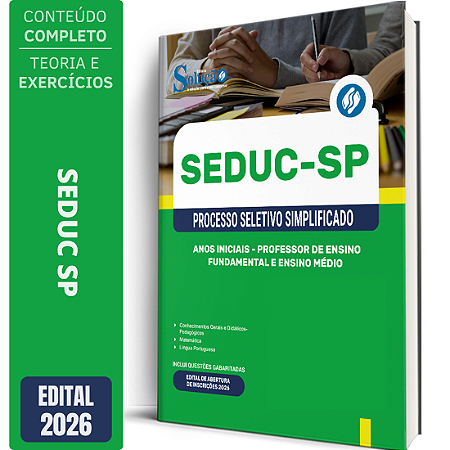 Apostila SEDUC SP 2026 Professor de Ensino Fundamental e Ensino Médio - Anos Iniciais