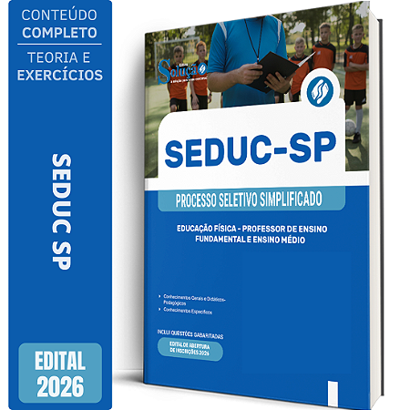 Apostila SEDUC SP 2026 Professor de Ensino Fundamental e Ensino Médio - Educação Física