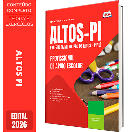 Apostila Prefeitura de Altos PI 2026 - Profissional de Apoio Escolar