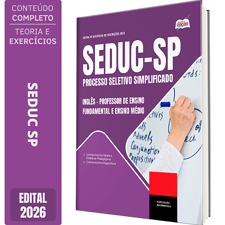 Apostila SEDUC SP 2026 Professor de Ensino Fundamental e Ensino Médio - Inglês