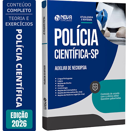 Apostila Polícia Científica SP 2026 - Auxiliar de Necrotério