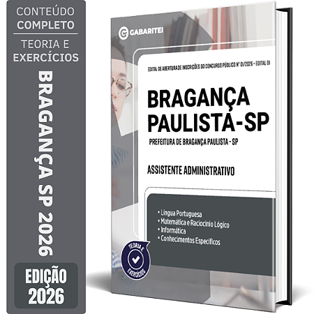 Apostila Prefeitura de Bragança Paulista SP 2026 - Assistente Administrativo