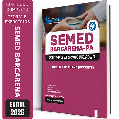 Apostila SEMED Barcarena PA 2026 - Auxiliar de Turma (Docente)
