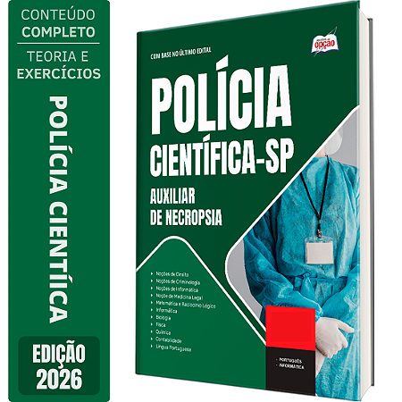 Apostila Polícia Científica SP 2026 - Auxiliar de Necropsia