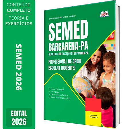 Apostila SEMED Barcarena PA 2026 - Profissional de Apoio Escolar (Docente)