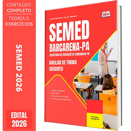 Apostila SEMED Barcarena PA 2026 - Auxiliar de Turma (Docente)