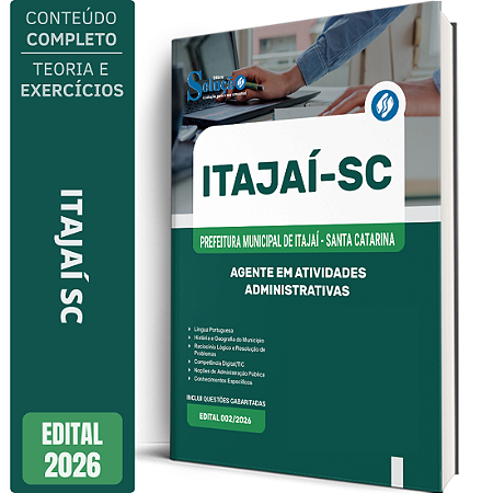 Apostila Prefeitura de Itajaí SC 2026 - Agente em Atividades Administrativas