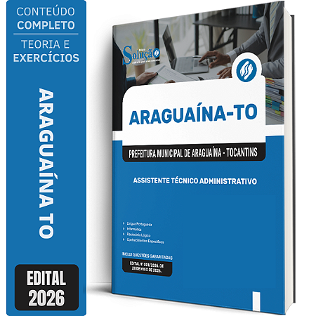 Apostila Prefeitura de Araguaína TO 2026 - Assistente Técnico Administrativo
