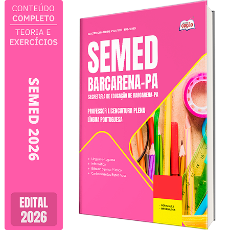 Apostila SEMED Barcarena PA 2026 Professor Licenciatura Plena - Língua Portuguesa