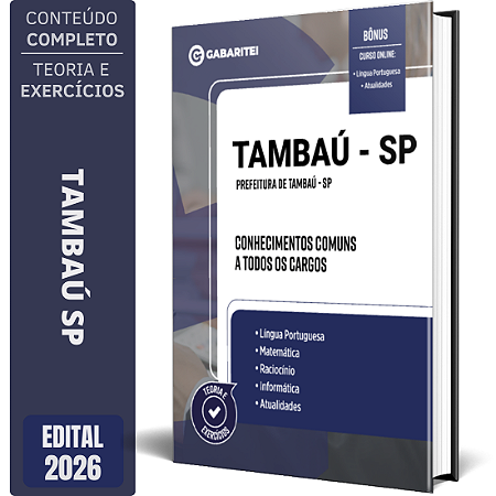 Apostila Prefeitura de Tambaú SP 2026 - Conhecimentos Comuns a todos os Cargos