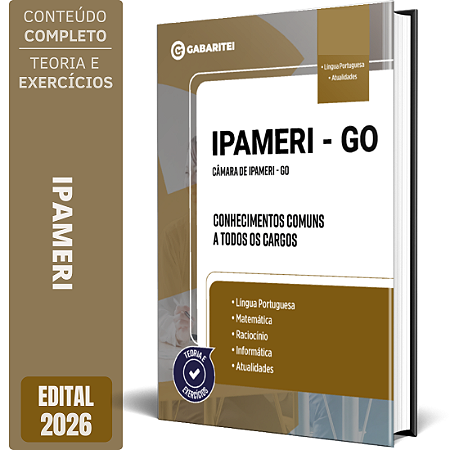 Apostila Câmara de Ipameri GO 2026 - Conhecimentos Comuns a todos os Cargos