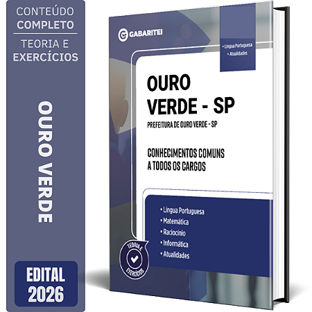 Apostila Prefeitura de Ouro Verde SP 2026 - Conhecimentos Comuns a todos os Cargos