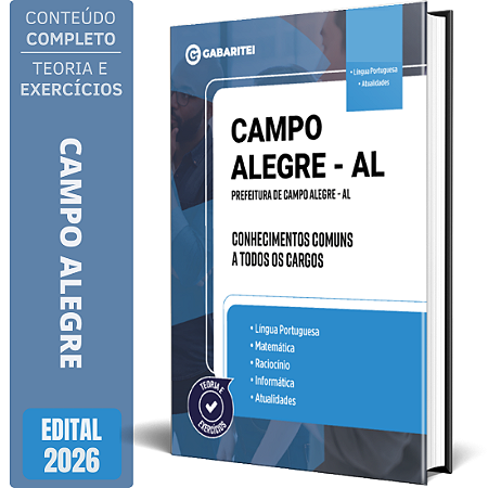 Apostila Prefeitura de Campo Alegre AL 2026 - Conhecimentos Comuns a todos os Cargos