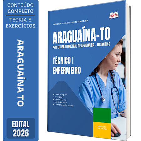 Apostila Prefeitura de Araguaína TO 2026 Técnico 1 - Enfermeiro