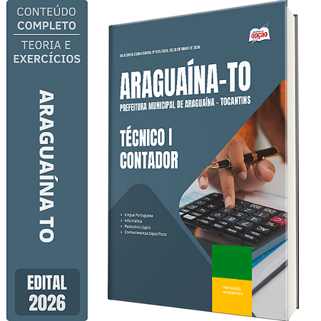 Apostila Prefeitura de Araguaína TO 2026 Técnico 1 - Contador