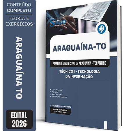 Apostila Prefeitura de Araguaína TO 2026 Técnico 1 - Tecnologia da Informação
