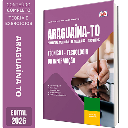 Apostila Prefeitura de Araguaína TO 2026 Técnico 1 - Tecnologia da Informação