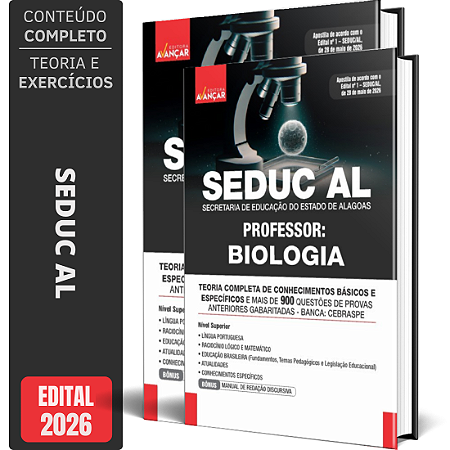 Apostila Seduc AL 2026 - Professor Biologia
