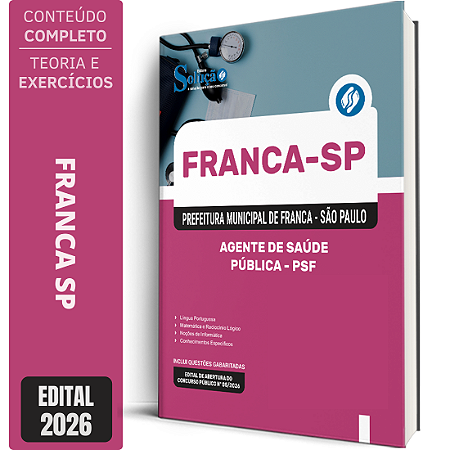 Apostila Prefeitura de Franca SP 2026 Agente de Saúde Pública - PSF