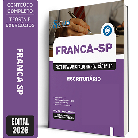 Apostila Prefeitura de Franca SP 2026 - Escriturário