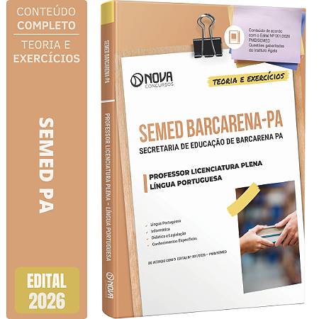 Apostila SEMED Barcarena PA 2026 Professor Licenciatura Plena - Língua Portuguesa