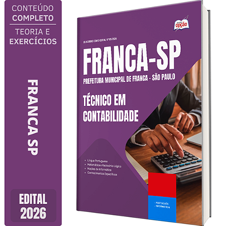 Apostila Prefeitura de Franca SP 2026 - Técnico em Contabilidade