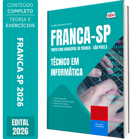 Apostila Prefeitura de Franca SP 2026 - Técnico em Informática