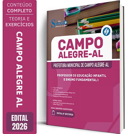 Apostila Prefeitura de Campo Alegre AL 2026 - Professor de Educação Infantil e Ensino Fundamental 1