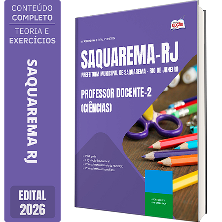 Apostila Prefeitura de Saquarema RJ 2026 - Professor Docente 2 Ciências