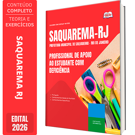 Apostila Prefeitura de Saquarema RJ 2026 - Profissional de Apoio ao Estudante com Deficiência