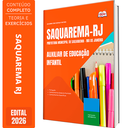 Apostila Prefeitura de Saquarema RJ 2026 - Auxiliar de Educação Infantil